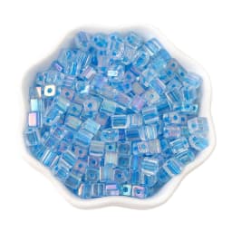 New 50pcs 5mm Colorful Glass Square Seed Beads Charm Cube Loose Spacer Beads for Jewelry Making DIY Bracelet Necklace Craft