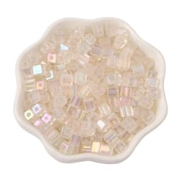 New 50pcs 5mm Colorful Glass Square Seed Beads Charm Cube Loose Spacer Beads for Jewelry Making DIY Bracelet Necklace Craft