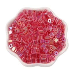 New 50pcs 5mm Colorful Glass Square Seed Beads Charm Cube Loose Spacer Beads for Jewelry Making DIY Bracelet Necklace Craft