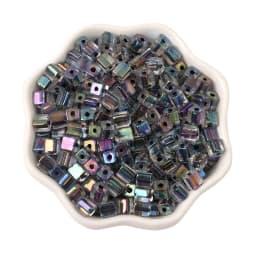 New 50pcs 5mm Colorful Glass Square Seed Beads Charm Cube Loose Spacer Beads for Jewelry Making DIY Bracelet Necklace Craft