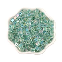 New 50pcs 5mm Colorful Glass Square Seed Beads Charm Cube Loose Spacer Beads for Jewelry Making DIY Bracelet Necklace Craft