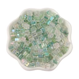 New 50pcs 5mm Colorful Glass Square Seed Beads Charm Cube Loose Spacer Beads for Jewelry Making DIY Bracelet Necklace Craft