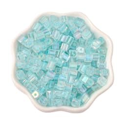 New 50pcs 5mm Colorful Glass Square Seed Beads Charm Cube Loose Spacer Beads for Jewelry Making DIY Bracelet Necklace Craft