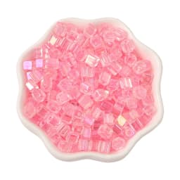 New 50pcs 5mm Colorful Glass Square Seed Beads Charm Cube Loose Spacer Beads for Jewelry Making DIY Bracelet Necklace Craft