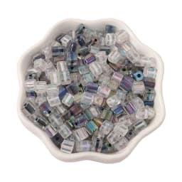 New 50pcs 5mm Colorful Glass Square Seed Beads Charm Cube Loose Spacer Beads for Jewelry Making DIY Bracelet Necklace Craft