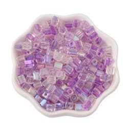 New 50pcs 5mm Colorful Glass Square Seed Beads Charm Cube Loose Spacer Beads for Jewelry Making DIY Bracelet Necklace Craft