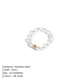 EMANCO Korean Imitation Pearl Minimalist Pearl Finger Ring White Round Pearl Ring Wedding Anniversary Gift