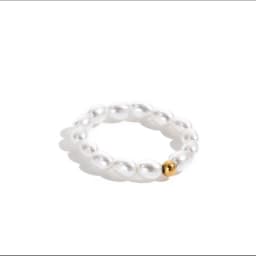 EMANCO Korean Imitation Pearl Minimalist Pearl Finger Ring White Round Pearl Ring Wedding Anniversary Gift