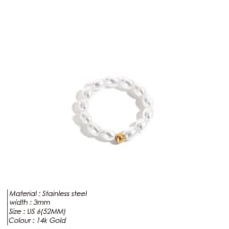 EMANCO Korean Imitation Pearl Minimalist Pearl Finger Ring White Round Pearl Ring Wedding Anniversary Gift
