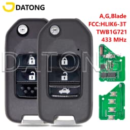 Datong World TWB1G721 HLIK6-3T ID47 433MHz A/G Blade Car Remote Key For Honda Accord Civic City CRV Jazz XR-V Vezel HR-V FRV