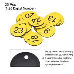 25Pcs Round 1-25 Number Tags Key Ring Tag Locker Label Acrylic Engraved ID Tag for Clothing Live Sale Decoration Number Signs