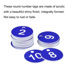 25Pcs Round 1-25 Number Tags Key Ring Tag Locker Label Acrylic Engraved ID Tag for Clothing Live Sale Decoration Number Signs