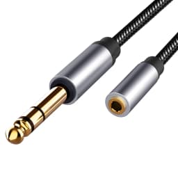 Gold Plated 1/4 To 1/8 Inch TRS 3.5mm Jack Female To 6.35mm Male Aux Stereo Audio Adapter Cable for Headphones Amplifier Guitar