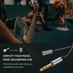 Gold Plated 1/4 To 1/8 Inch TRS 3.5mm Jack Female To 6.35mm Male Aux Stereo Audio Adapter Cable for Headphones Amplifier Guitar
