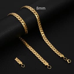 HIYEE Fashion Classic 3-8MM Figaro Chain Stainless Steel Non-Fading Waterproof Necklace For Men's And Women's Parties