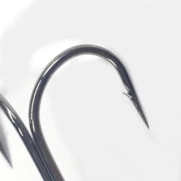 TAKEDO 10PCS 9883 Round Bent Long Shank Double Fishing Hook Hight Carbon Steel Black Nickel Barb Fishing Hook For Frog Lure