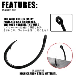 50pcs Carp Fishing Hooks PTFE Coating High Carbon Stainless Steel Barbed Hooks Curved Wide Gape Barbed Strengthen Carp Hook