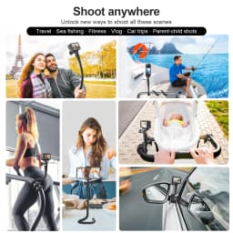 TELESIN Mini Action Camera Mount For Gopro Insta360 DJI Action Mini Camera Octopus Tripod Phone Holder Clip Stand Flexible Mount