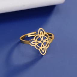 Lemegeton Witch Knot Ring for Women Stainless Steel Adjustable Finger Rings Supernatural Jewelry Accessories Amulet Lucky Gift