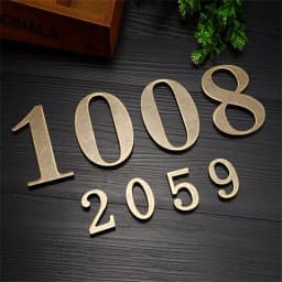 1PCS Metal Door Number with Backing Adhesive 10*6cm House Number Apartment Door Number for Outdoor Hotel Home Mail Box Label 0-9