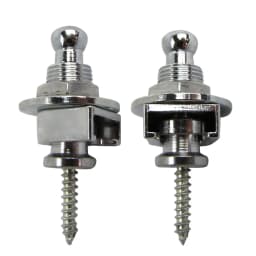 FLEOR Pair of Electric Guitar Strap Locks Skidproof Round Head Straplocks Chrome Guitar Accessories