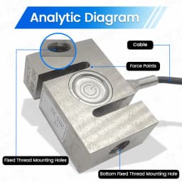 YZC-516C Load Cell S Type 100kg 200kg 300kg 500kg 1T 1.5T 2T Pressure Tension Sensor Made of Aluminum Alloy