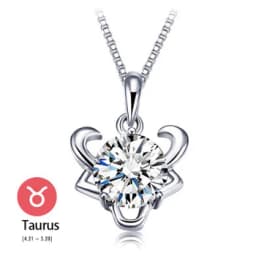 Fashion Silver Color Zodiac Sign 12 Constellation Pendant Necklaces Sparkling Zircon Charm Necklace for Women Girl Birthday Gift