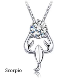 Fashion Silver Color Zodiac Sign 12 Constellation Pendant Necklaces Sparkling Zircon Charm Necklace for Women Girl Birthday Gift