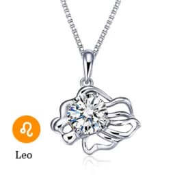 Fashion Silver Color Zodiac Sign 12 Constellation Pendant Necklaces Sparkling Zircon Charm Necklace for Women Girl Birthday Gift