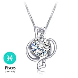 Fashion Silver Color Zodiac Sign 12 Constellation Pendant Necklaces Sparkling Zircon Charm Necklace for Women Girl Birthday Gift