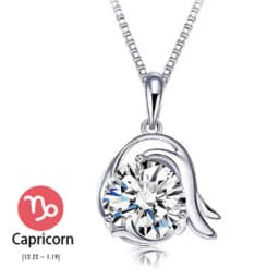 Fashion Silver Color Zodiac Sign 12 Constellation Pendant Necklaces Sparkling Zircon Charm Necklace for Women Girl Birthday Gift