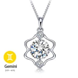 Fashion Silver Color Zodiac Sign 12 Constellation Pendant Necklaces Sparkling Zircon Charm Necklace for Women Girl Birthday Gift