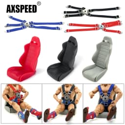 AXSPEED Simulation Rubber Driver Chair Seat & Belt for Axial Wraith 90018 90020 90031 1/10 RC Crawler Car Decoration Parts