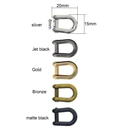 10 PCS assorted color mini 6mm alloy screw pin lock U hook shackle leather bangle connector joint keychain lanyard FOB EDC DIY
