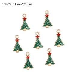 10-80pcs Enamel Christmas Charms Fashion Metal Alloy Xmas Pendant for DIY Jewelry Making Accessories Christmas Decoration
