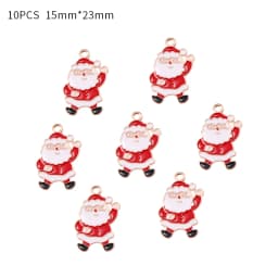 10-80pcs Enamel Christmas Charms Fashion Metal Alloy Xmas Pendant for DIY Jewelry Making Accessories Christmas Decoration