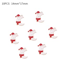 10-80pcs Enamel Christmas Charms Fashion Metal Alloy Xmas Pendant for DIY Jewelry Making Accessories Christmas Decoration