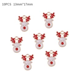 10-80pcs Enamel Christmas Charms Fashion Metal Alloy Xmas Pendant for DIY Jewelry Making Accessories Christmas Decoration