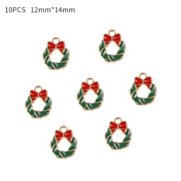 10-80pcs Enamel Christmas Charms Fashion Metal Alloy Xmas Pendant for DIY Jewelry Making Accessories Christmas Decoration