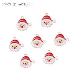 10-80pcs Enamel Christmas Charms Fashion Metal Alloy Xmas Pendant for DIY Jewelry Making Accessories Christmas Decoration