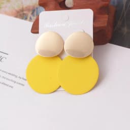 New Fashion Uneven Drop Earrings for Women Double-layers Round Pendants Dangle Earrings Heavy European Ear Jewelry pendientes