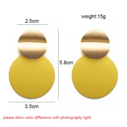 New Fashion Uneven Drop Earrings for Women Double-layers Round Pendants Dangle Earrings Heavy European Ear Jewelry pendientes