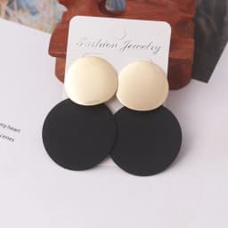 New Fashion Uneven Drop Earrings for Women Double-layers Round Pendants Dangle Earrings Heavy European Ear Jewelry pendientes