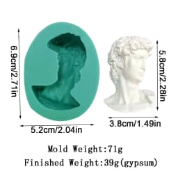 David Goddess Scholar Statue Candle Mould Handicrafts Decoration Tool Aromatherapy Gypsum Epoxy Resin Simple Style Silicone Mold