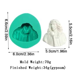 David Goddess Scholar Statue Candle Mould Handicrafts Decoration Tool Aromatherapy Gypsum Epoxy Resin Simple Style Silicone Mold