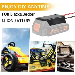 Battery Adapter Converter for Black&Decker 18V 20V Li-ion Battery LB20 DIY Power Wheels Adapter Power Connector with 14AWG Wires