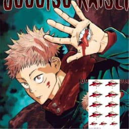 Brdwn Jujutsu Kaisen Unisex Yuji Itadori Toge Inumaki Cosplay Tattoo Stickers