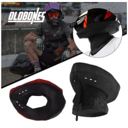 Universal Motorcycle Helmet Bib Strap Zipper Back With Ultra Hard Glue Windproof Noise Proof Black 1pc Insulation Keep Warmer