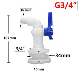 S60 Female Thread IBC Tank Adapter Faucet 1/2 3/4" Thread Plastic Tap Connector Water Box Valve Fitting For Home Garden Water