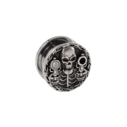 1PC Punk Stainless Steel Skeleton Ear Stretchers Tunnel External Thread Vintage Ear Gauge Plugs Expander Body Piercing Jewelry